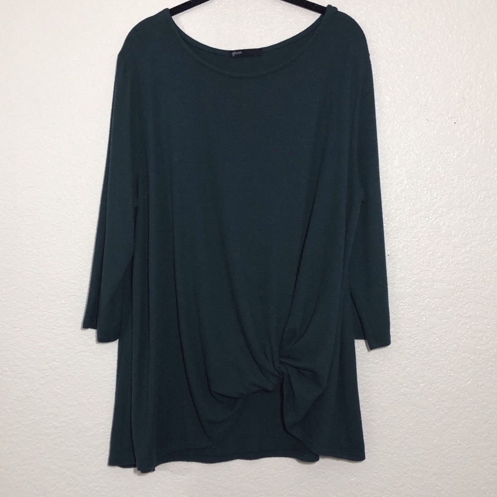 Lightweight 3/4 Sleeve Twist Front Sweater XXL